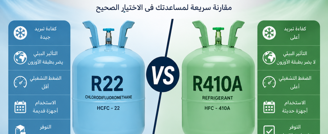 الفرق بين فريون R22 وفريون R410A وأيهما أفضل للمكيف؟