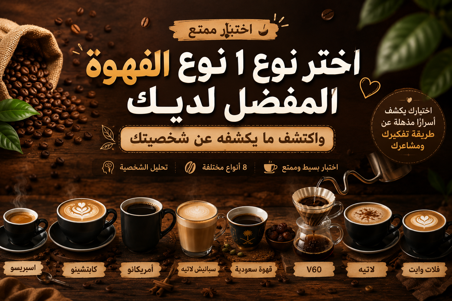 أي نوع قهوة تفضله؟ الإجابة قد تكشف جانبًا خفيًا من شخصيتك