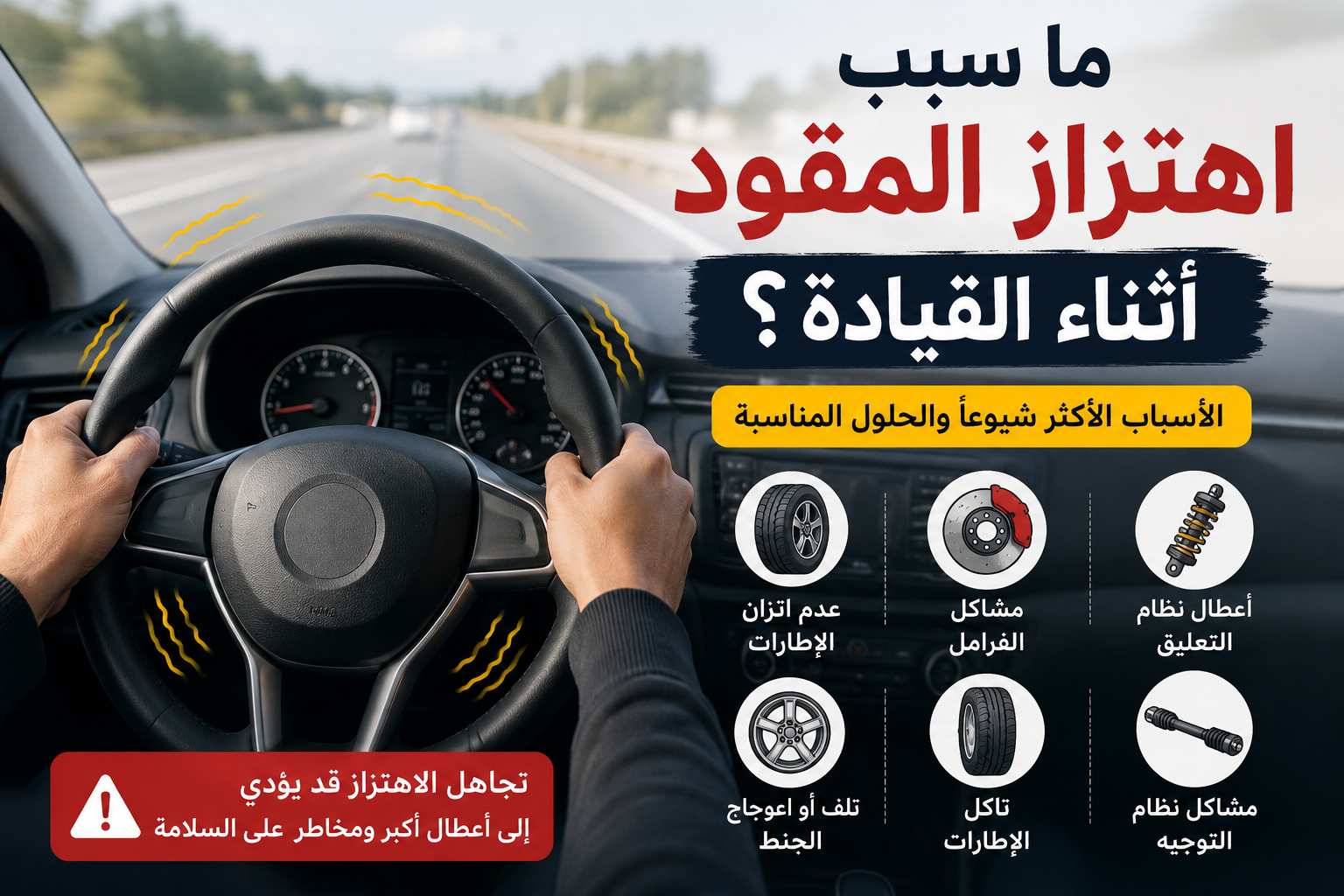 ما سبب اهتزاز المقود أثناء القيادة؟ الأسباب الأكثر شيوعًا التي يجب معرفتها
