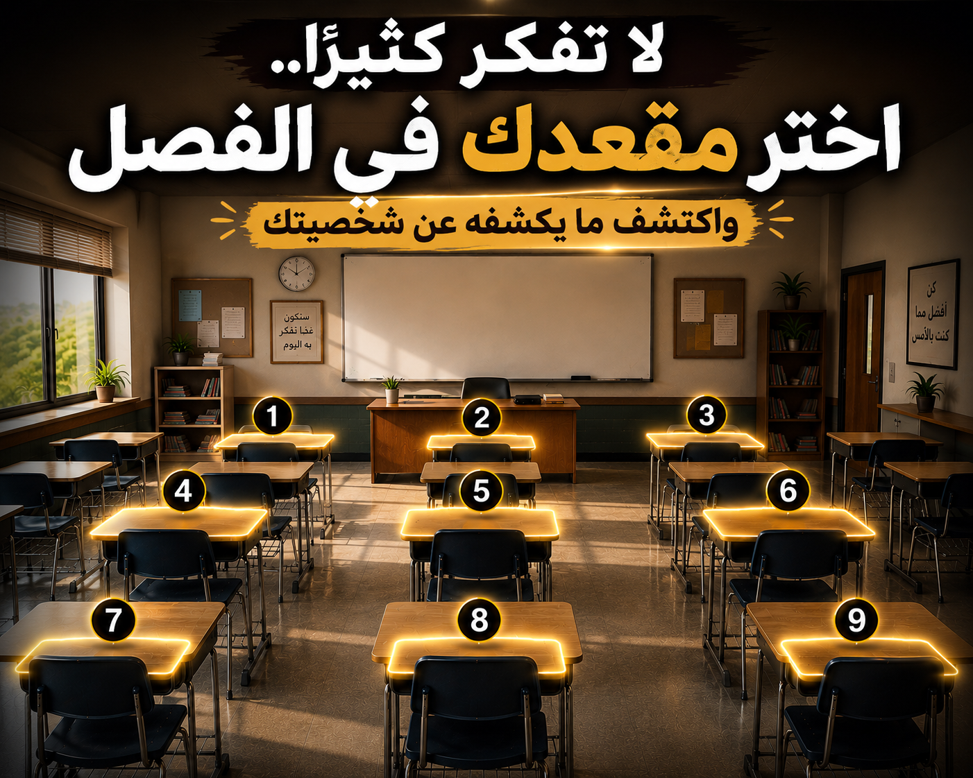 اختبار الشخصية من مقعد الفصل: اختر مكان جلوسك واكتشف شخصيتك