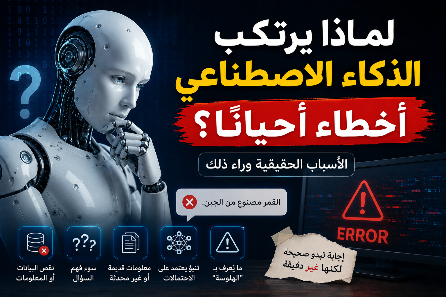 لماذا يرتكب الذكاء الاصطناعي أخطاء أحيانًا؟ رغم كل هذا التطور