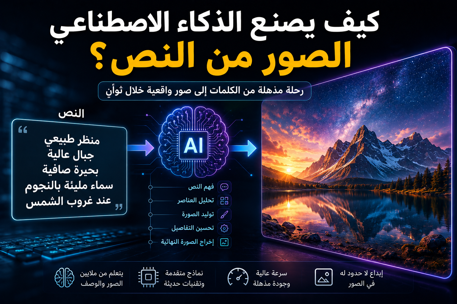 كيف يصنع الذكاء الاصطناعي الصور من النص؟ من الكلمات إلى صور مذهلة خلال ثوانٍ
