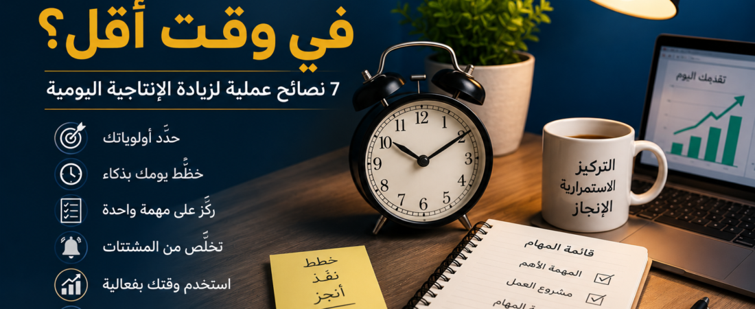 كيف تنجز أكثر في وقت أقل؟ 7 نصائح عملية لزيادة الإنتاجية اليومية