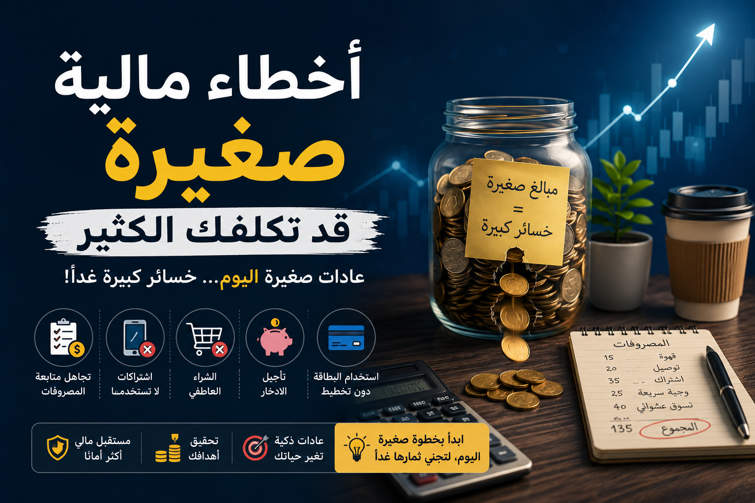 أخطاء مالية صغيرة قد تكلفك الكثير على المدى الطويل