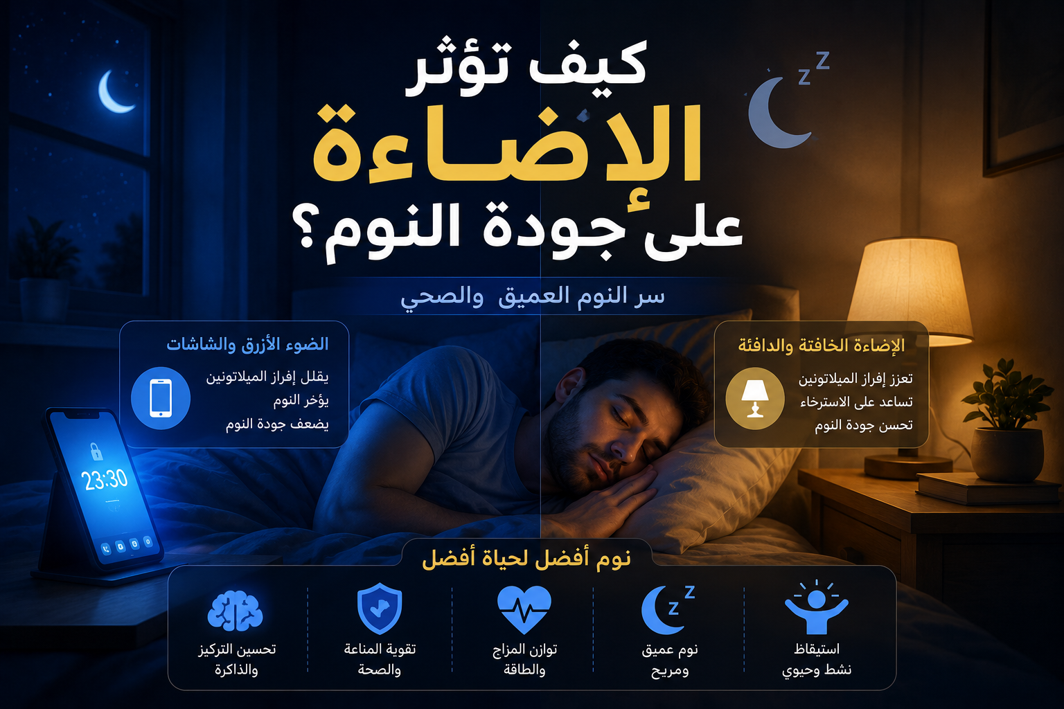 هل تؤثر الإضاءة على جودة النوم؟