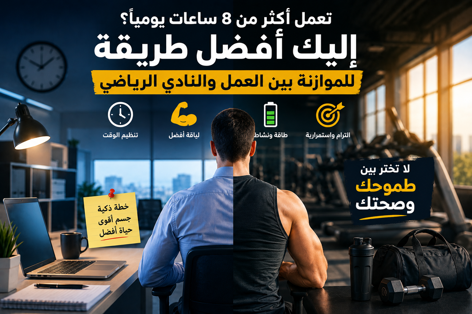 كيف تذهب للنادي رغم دوامك الطويل؟ دليل عملي للموظفين المشغولين