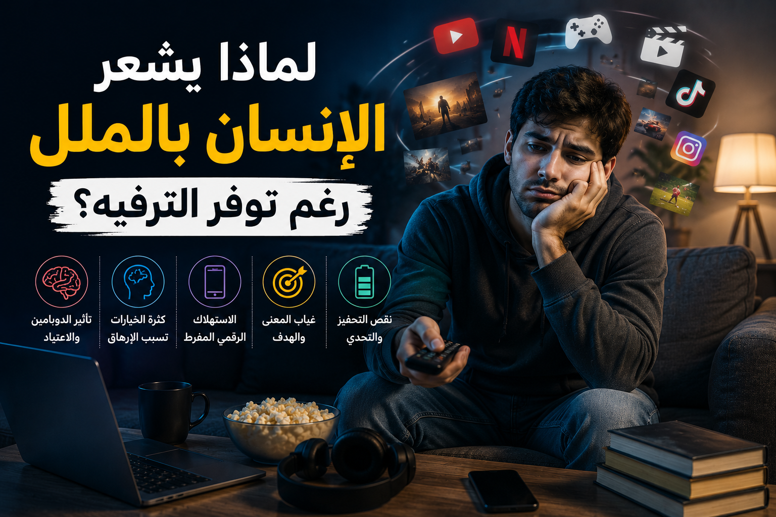 لماذا يشعر الإنسان بالملل رغم توفر الترفيه؟