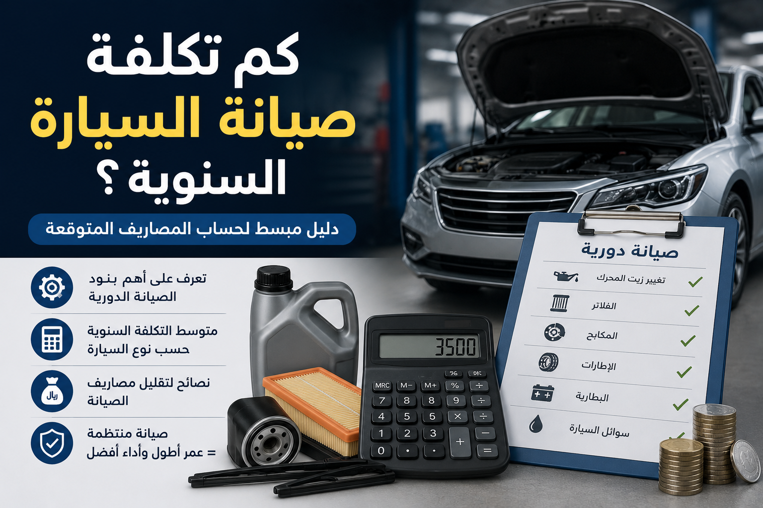 كم تكلفة صيانة السيارة السنوية؟ دليل مبسط لحساب المصاريف المتوقعة