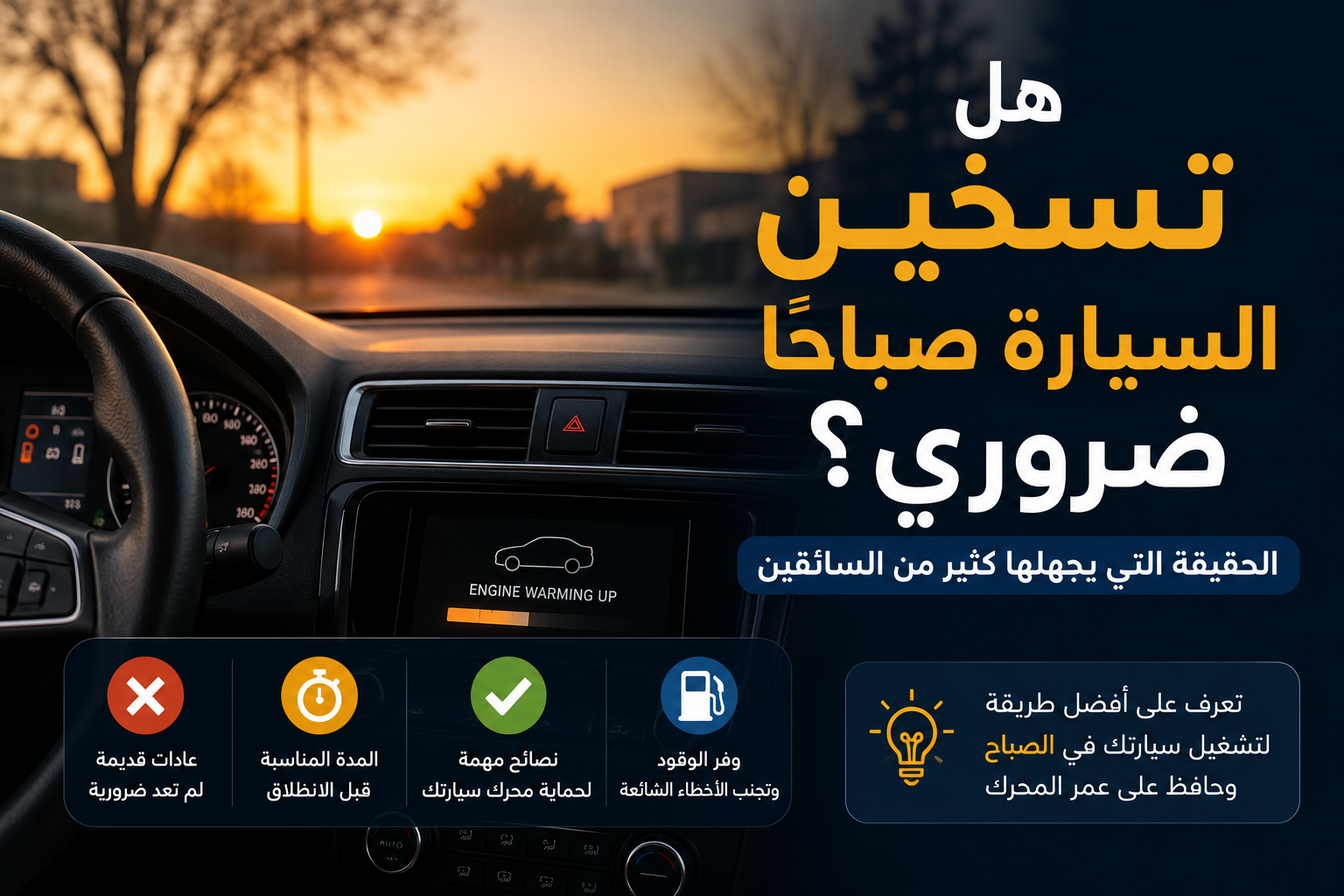 هل تسخين السيارة صباحًا ضروري؟ معلومة قديمة ما زال كثير من السائقين يصدقونها