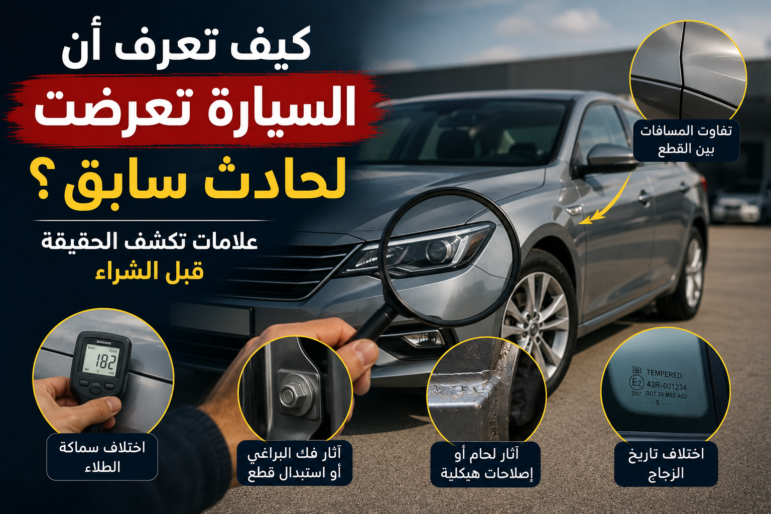 كيف تعرف أن السيارة تعرضت لحادث سابق؟ علامات قد تكشف الحقيقة قبل الشراء