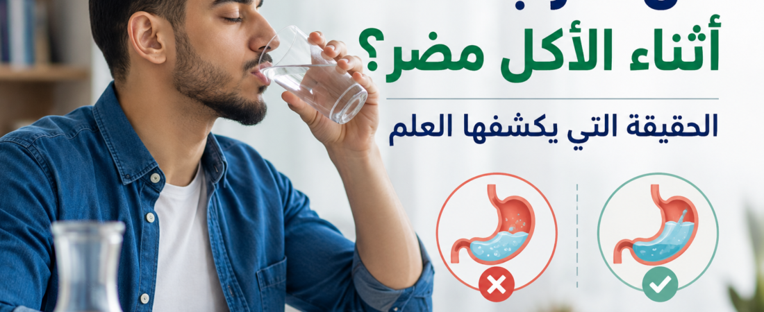 هل شرب الماء أثناء الأكل مضر؟ الحقيقة التي قد تفاجئك