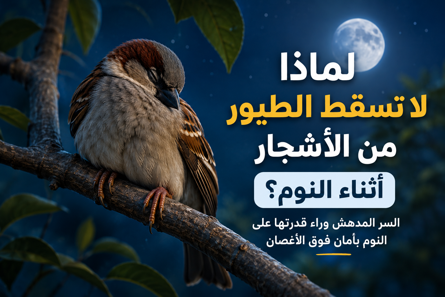 لماذا لا تسقط الطيور من الأشجار أثناء النوم؟ السر المذهل الذي أودعه الله فيها