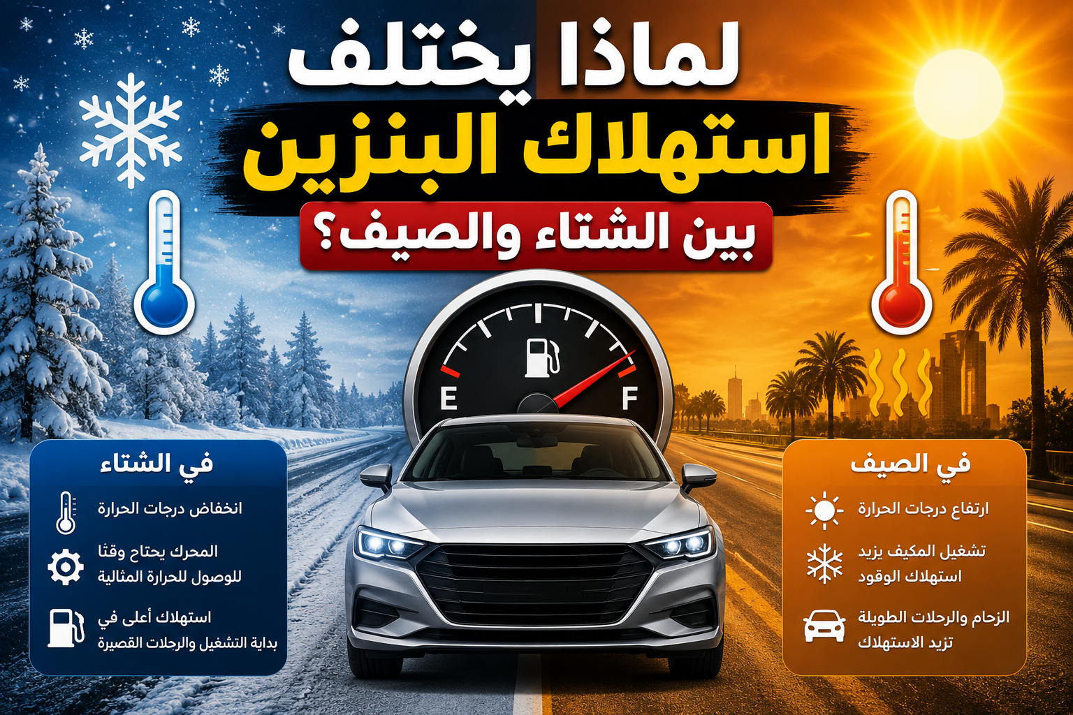 لماذا يختلف استهلاك البنزين بين الشتاء والصيف؟ أسباب قد لا يعرفها كثير من السائقين