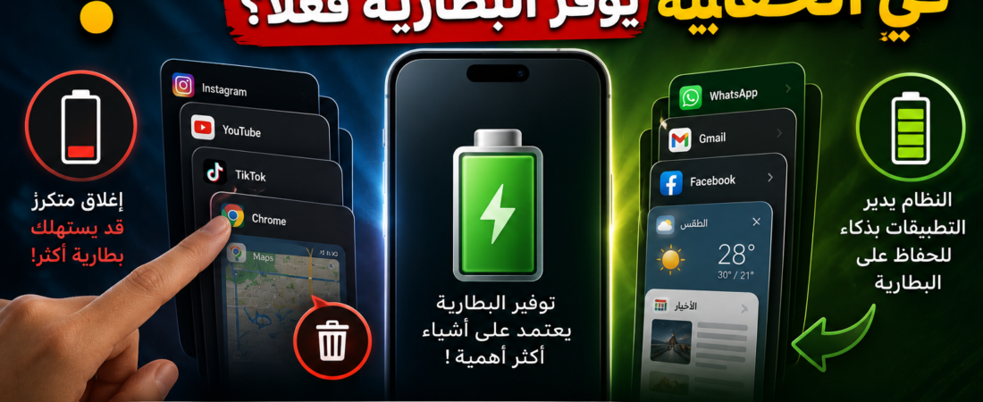 هل إغلاق التطبيقات في الخلفية يوفر البطارية فعلًا؟ الحقيقة التي قد تفاجئك