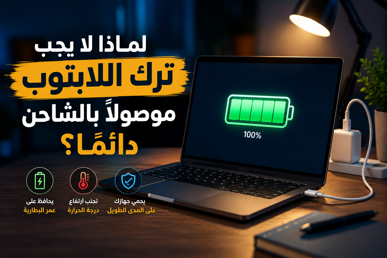 لماذا لا يجب ترك اللابتوب موصولًا بالشاحن دائمًا؟ الحقيقة الكاملة حول البطارية