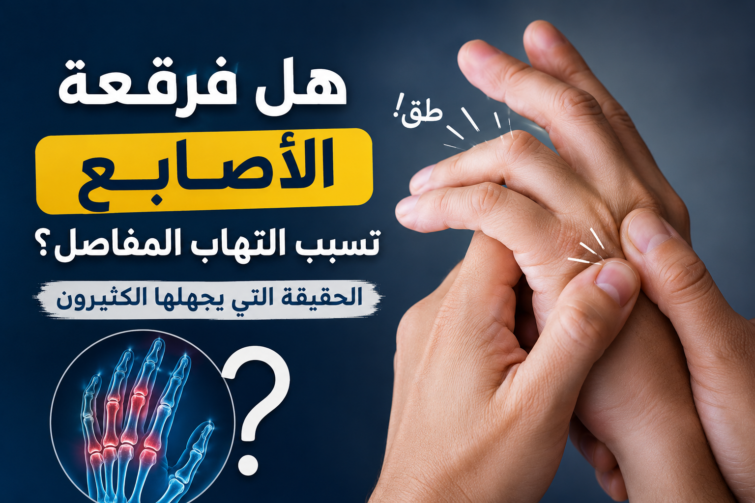 هل فرقعة الأصابع تسبب التهاب المفاصل؟ الحقيقة التي يجهلها الكثيرون