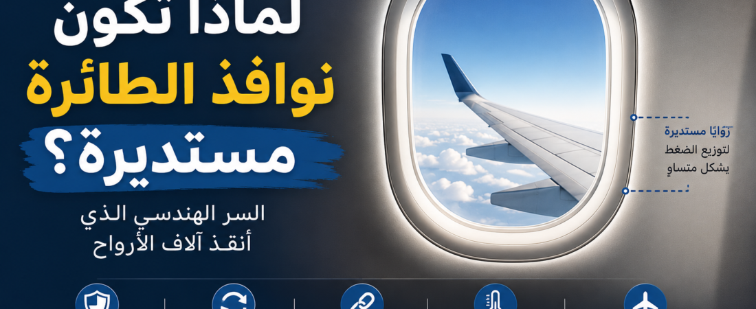 لماذا تكون نوافذ الطائرة مستديرة؟ السر الهندسي الذي أنقذ آلاف الأرواح