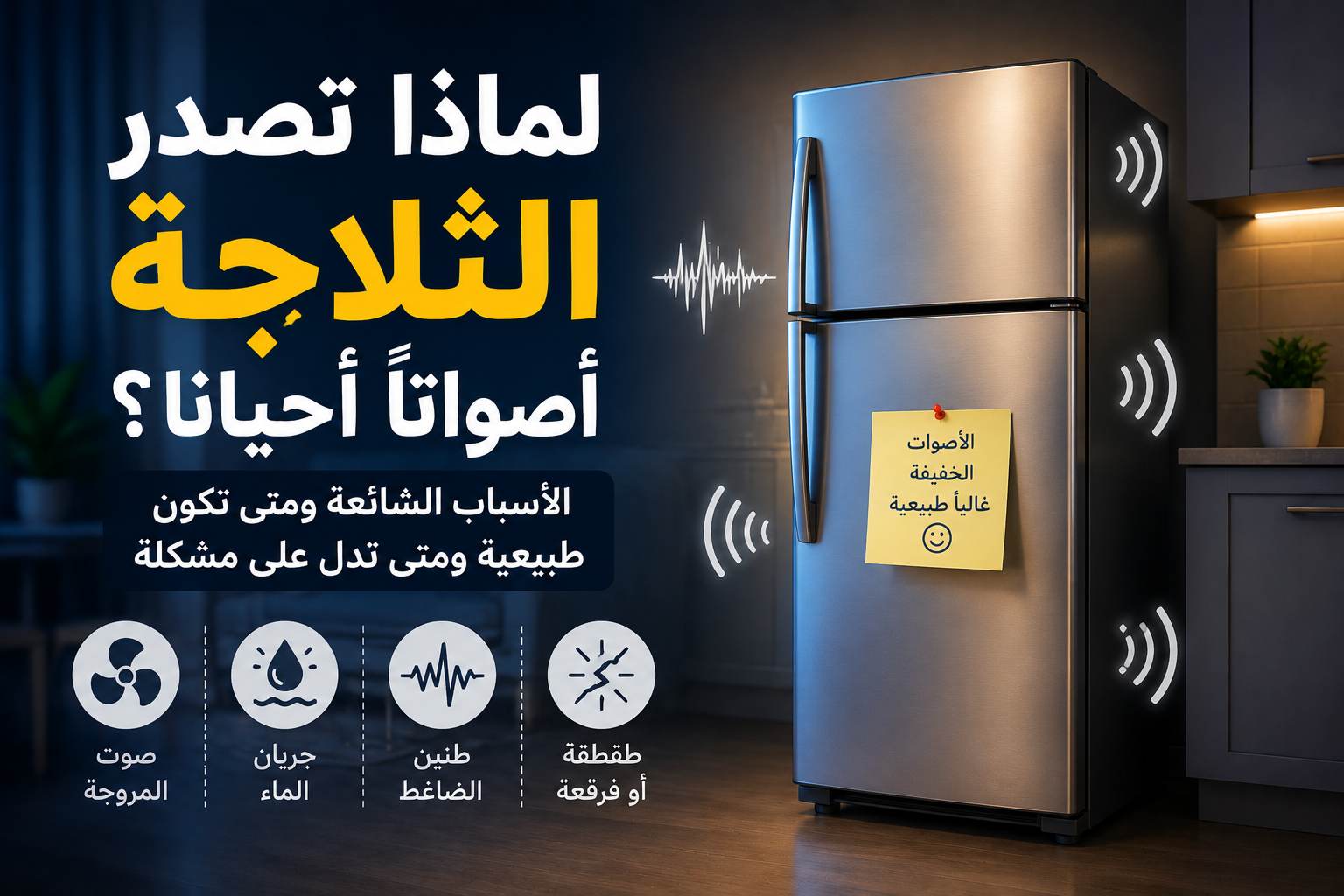 لماذا تصدر الثلاجة أصواتًا أحيانًا؟ وهل تدل دائمًا على وجود عطل؟